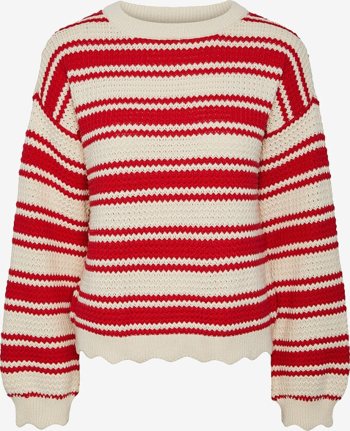 Genser pcAmie LS O-neck Knit - Beige