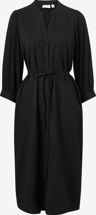 Kjole viRenia V-neck 3/4 Mid Calf Shirt Dress - Svart