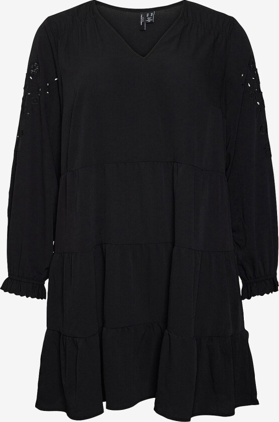 Kjole vmcDafne LS Short Dress Wvn Curve - Svart