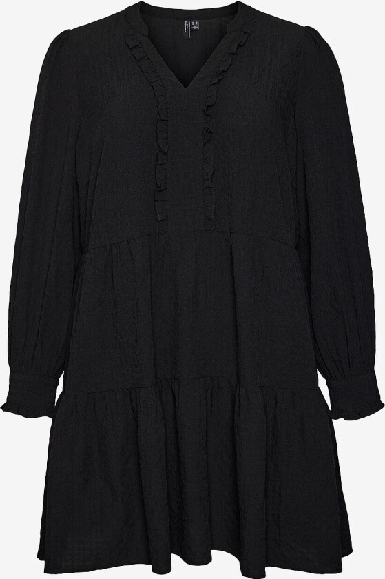 Kjole vmcCira LS Frill Short Dress Wvn - Svart