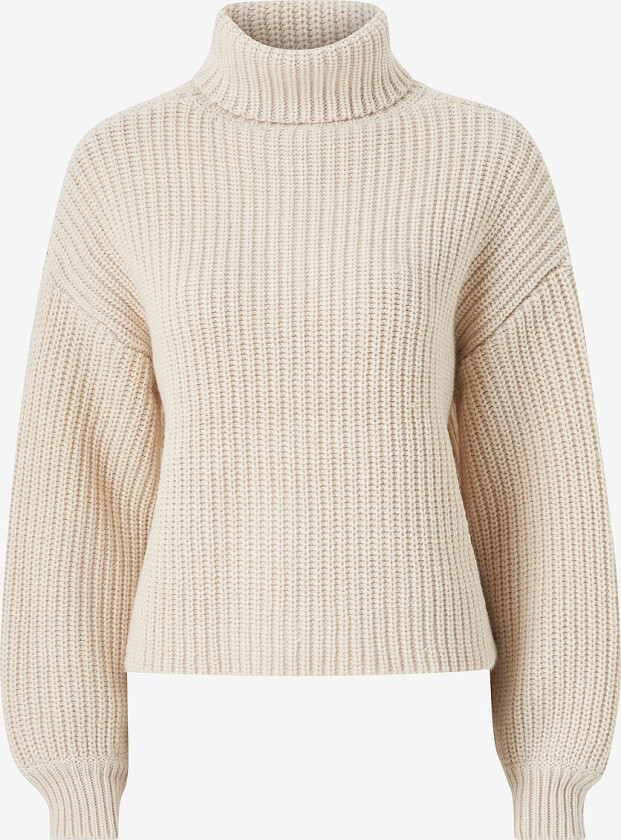 Polohals objSuna L/S Knit Pullover - Beige