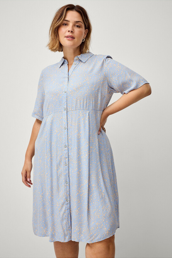 Skjortekjole vBella 1/2 Blk Dress - Blå