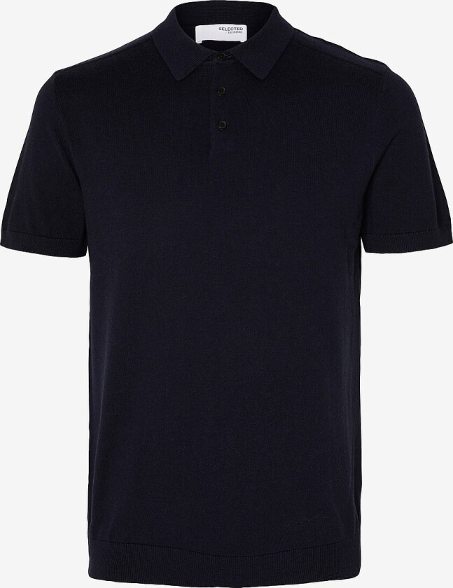 Genser slhBerg SS Knit Polo - Blå