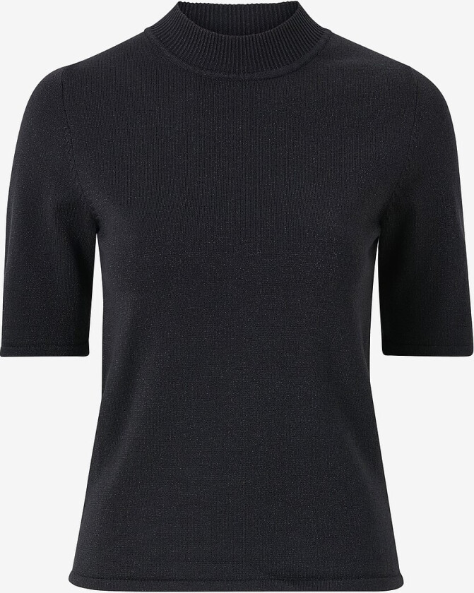 Topp slflUra Lurex 2/4 Knit Tee - Svart