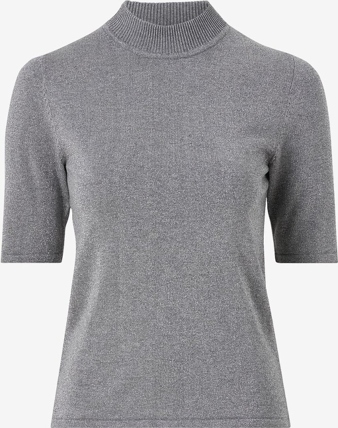 Topp slflUra Lurex 2/4 Knit Tee - Grå