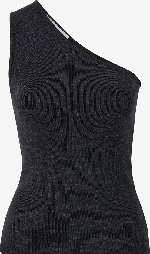 Topp slflUra Lurex One Shoulder Knit Top - Svart
