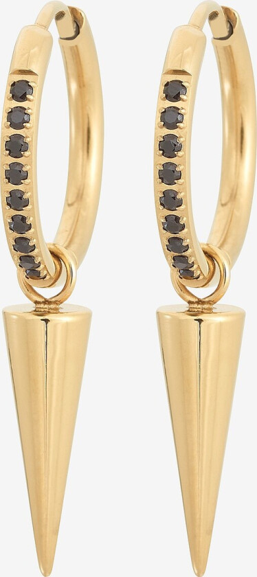 Øredobber Peak Hoops Sparkle Black - Gull