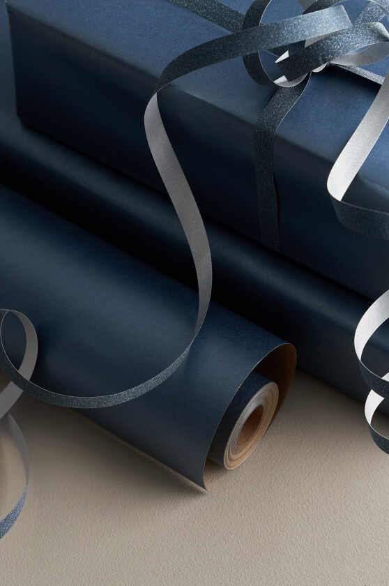 Gavepapir, 10 meter - Blå