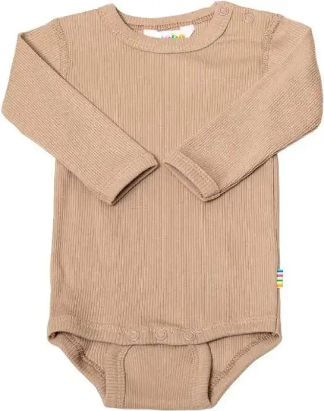 Ribbet Body Til Baby Og Småbarn, Beige