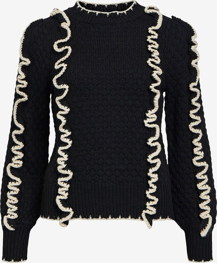 Genser objYaa L/S Knit Pullover - Svart