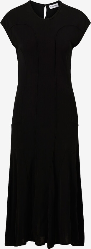 Kjole Fluid Jersey Fit & Flare Dress - Svart