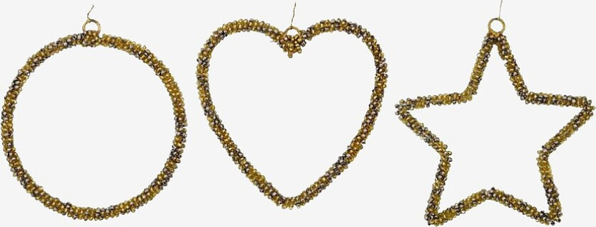 Juletrepynt, Beads - Gull