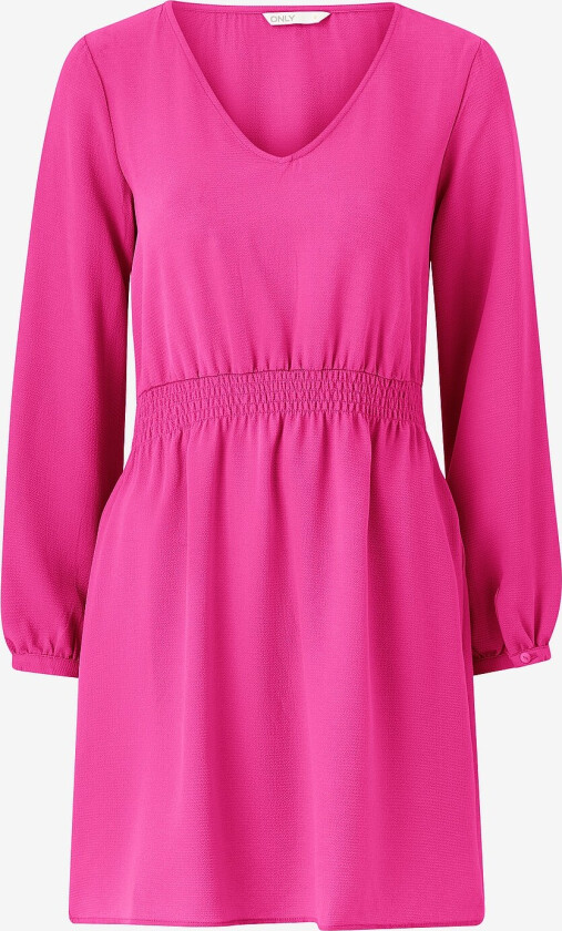 Kjole onlNova Lux L/S Ellis Dress Solid - Rosa