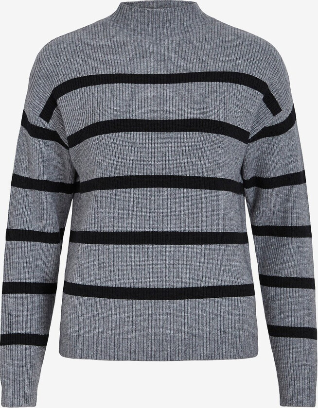 Genser viRil Mockneck L/S Knit Rib Top - Grå