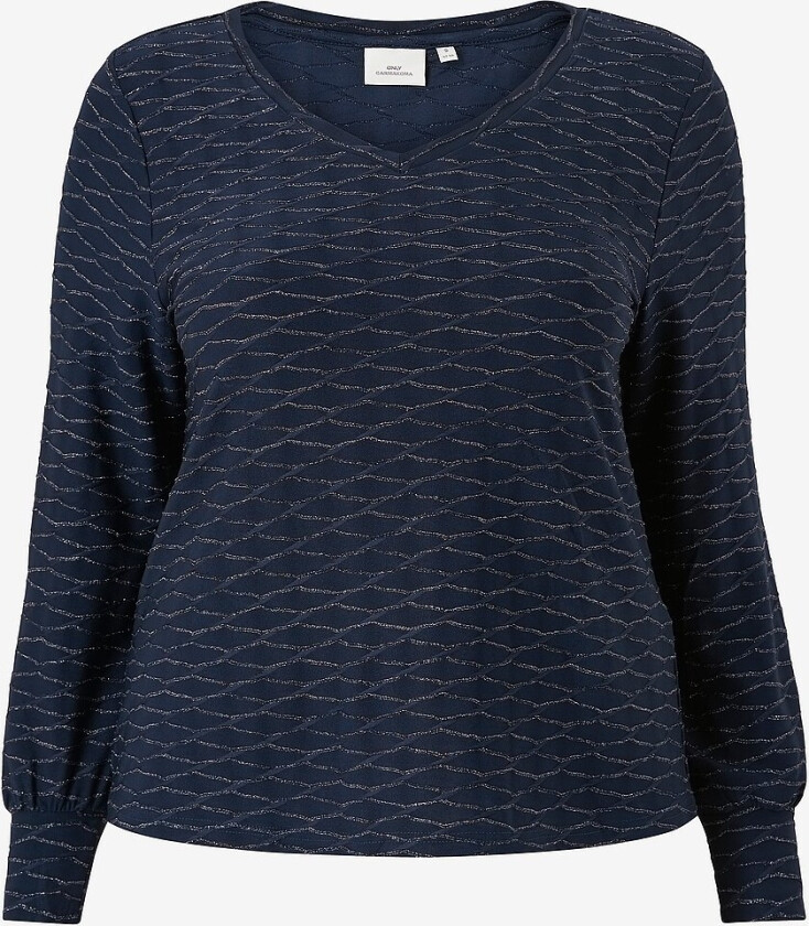 Topp carAstra L/S V-neck Glitter Top - Blå