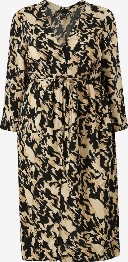 Kjole vmcNora 7/8 Calf Shirt Dress Wvn CU - Beige