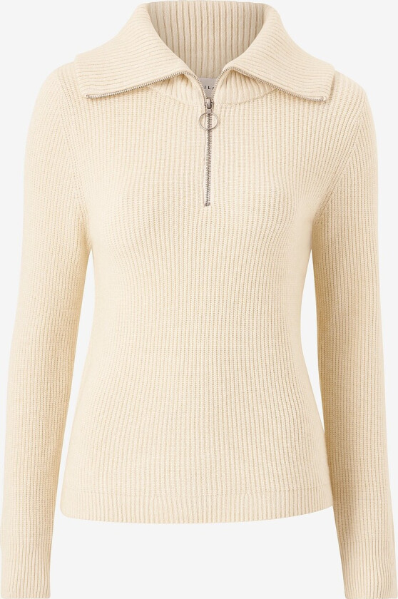 Genser viRil Half Zipper L/S Knit Top - Beige