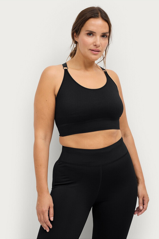 Sports-BH Amy Seamless Rib Sports Bra - Svart