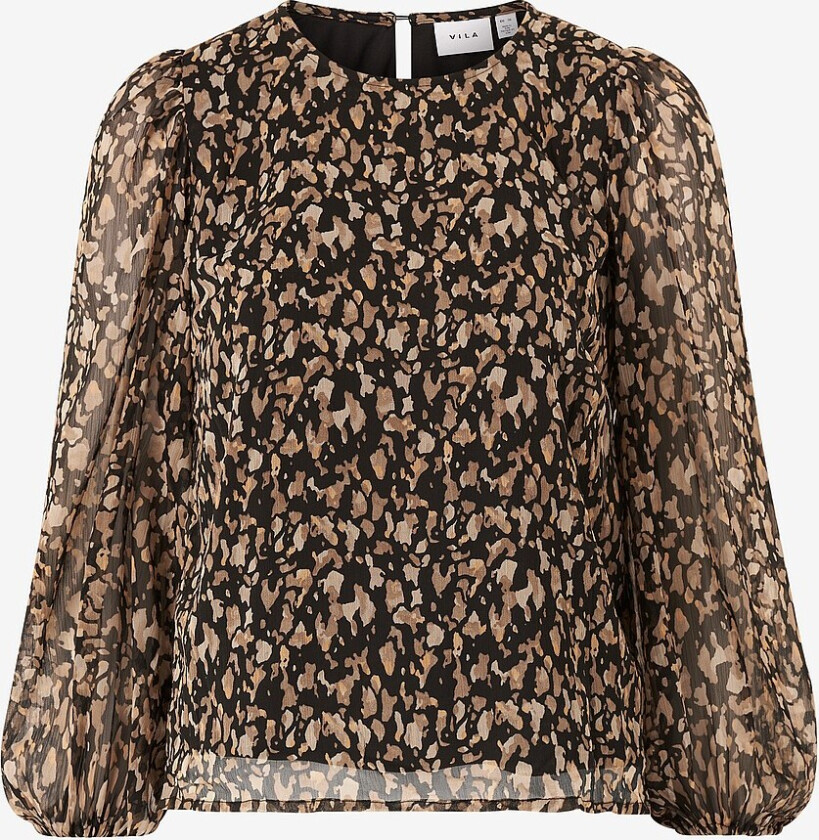Topp viFalia O-neck L/S Top - Svart