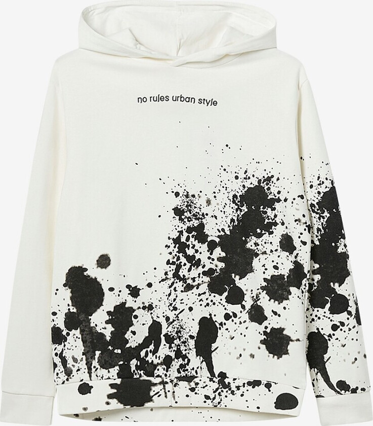 Hettegenser nkmNajones LS Loose Sweat WH Bru - Hvit