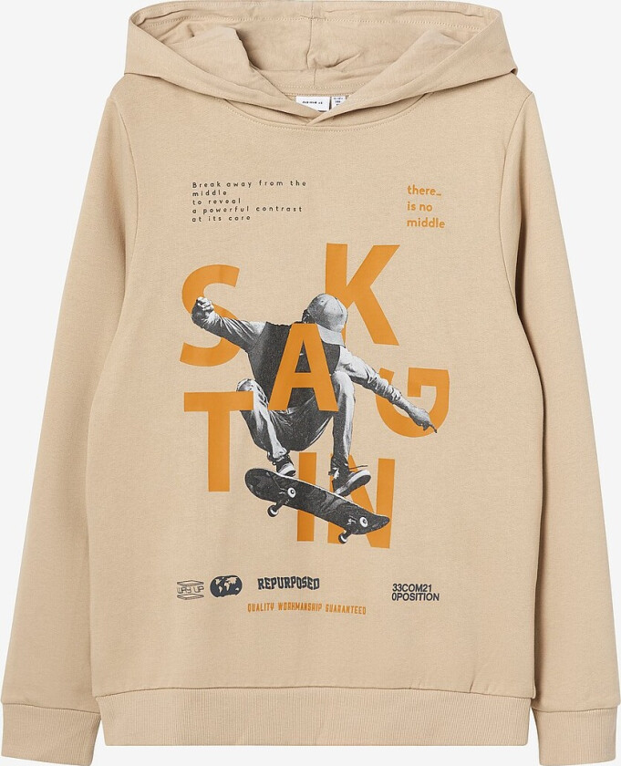 Collegegenser Nkmodunke LS Sweat WH Bru - Grå