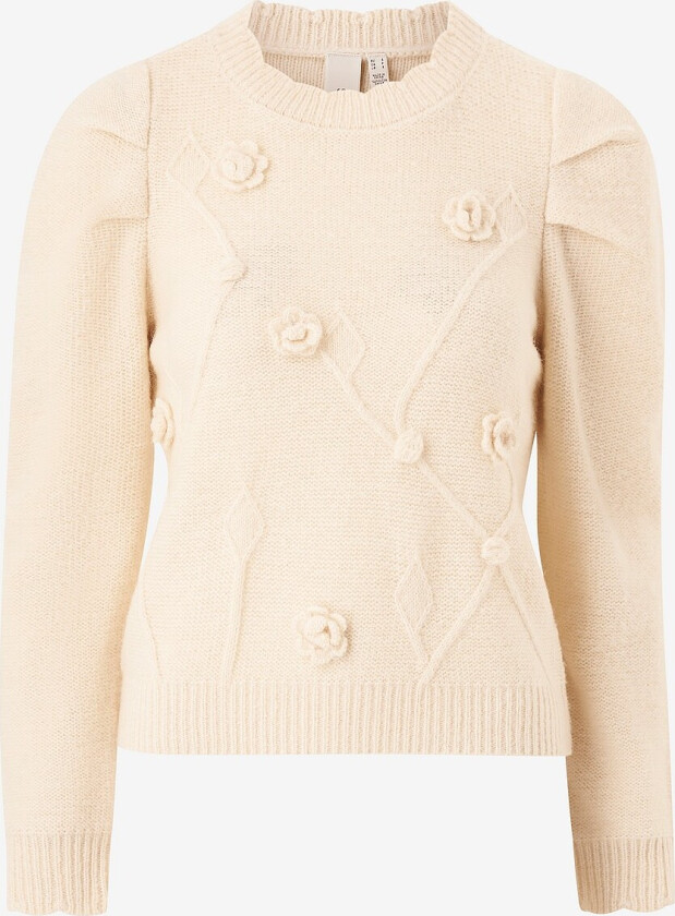 Genser yasRoselle LS Knit Pullover S - Beige