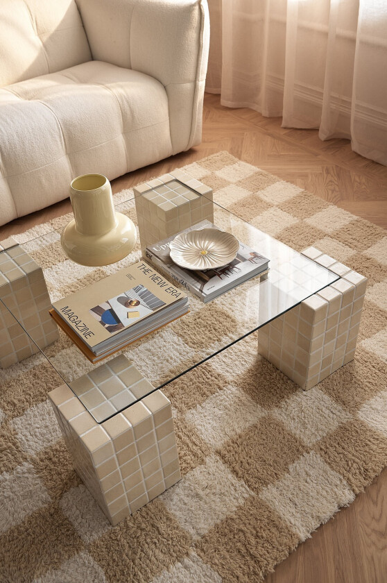 Salongbord Krakelina 91x91 cm - Beige