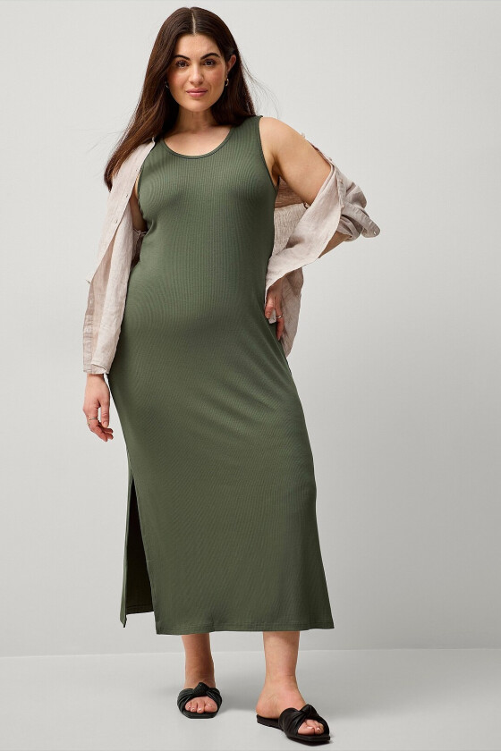 Maxikjole vCarly S/L 7/8 Dress - Grønn
