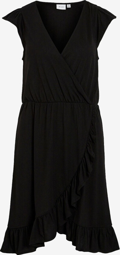 Kjole viMooney S/S Wrap Flounce Dress - Svart