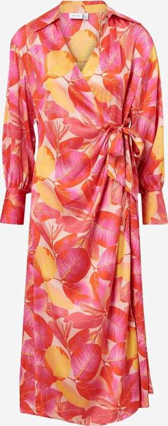 Omslagskjole viCostanta L/S Wrap Midi Dress - Orange