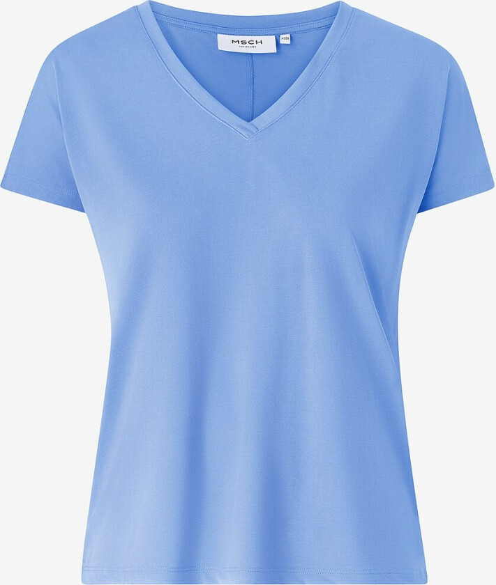 Topp mschFenya Modal V Neck Tee - Blå