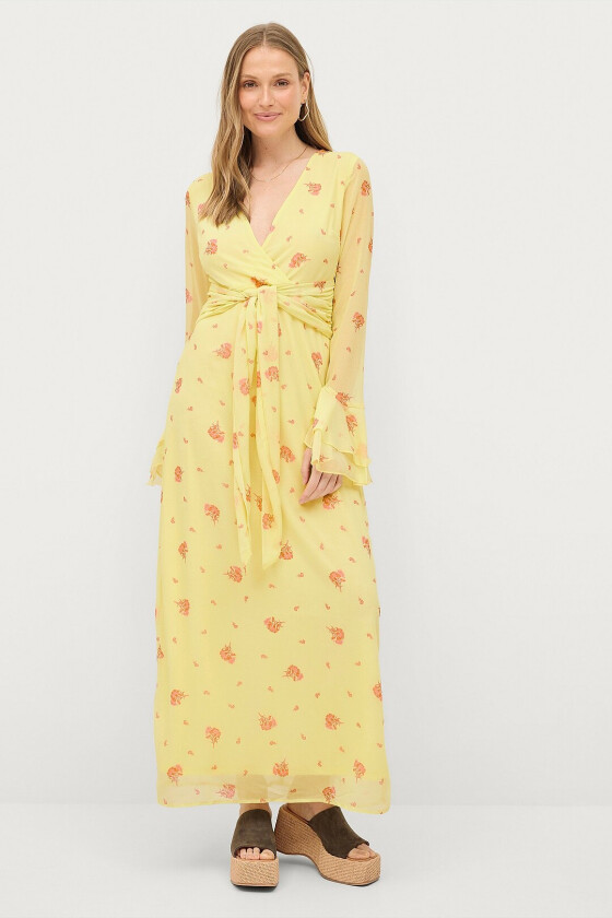 Maxikjole Chiffon Tie Front Maxi Dress - Flerfarget