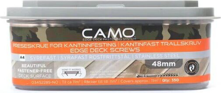 Camo Camo Freseskrue For Kantinnfesting Av Terrassebord. Brukes Kun Med Camo Skrumal. A4 48mm A350 1bits
