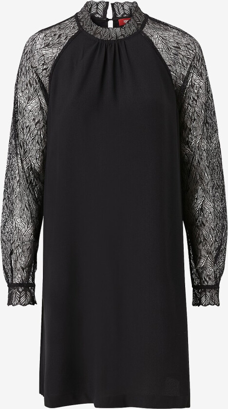 Kjole Lace Sleeve Dress - Svart