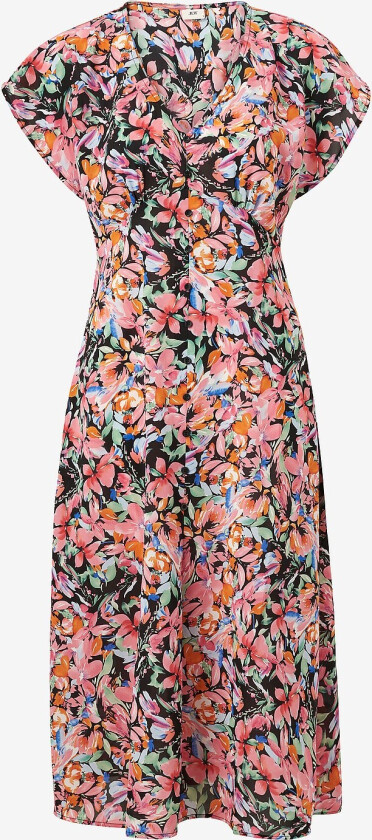 Kjole jdyRiver S/S V-neck Midi Dress Wvn - Svart