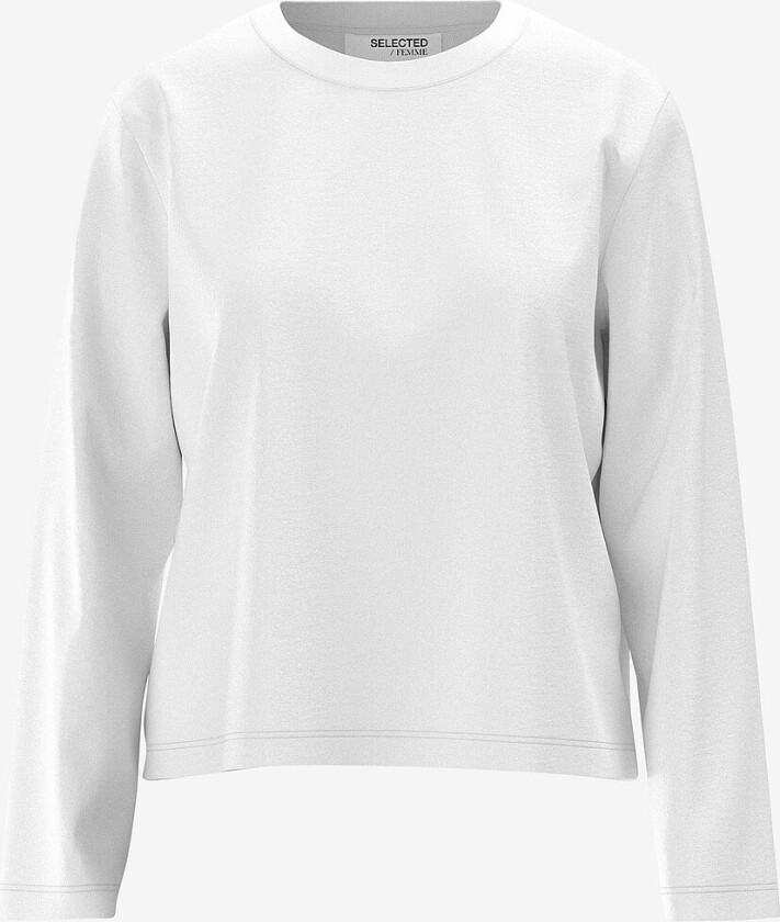 Topp slfEssential LS Boxy Tee - Hvit