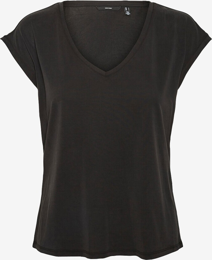 Topp vmFilli SS V-neck Tee GA Curve - Svart