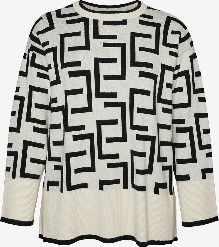 Genser vmcSsaba Art LS O-neck Long Pullover - Beige