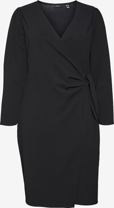 Omslagskjole vmcElenor LS Blk Wrap Dress Curve - Svart