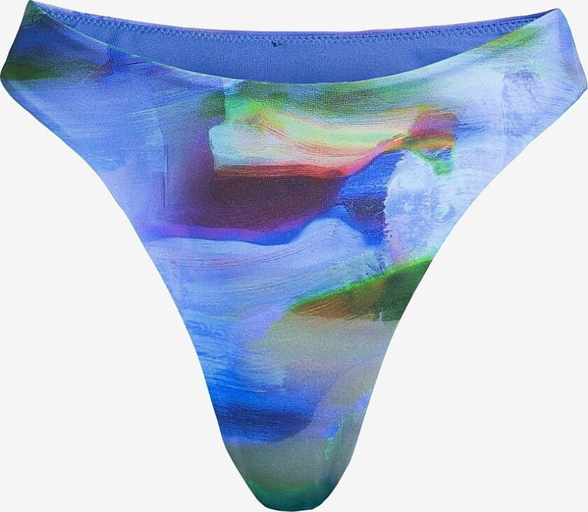 Bikiniunderdeler High Waist Brazilian Printed - Blå
