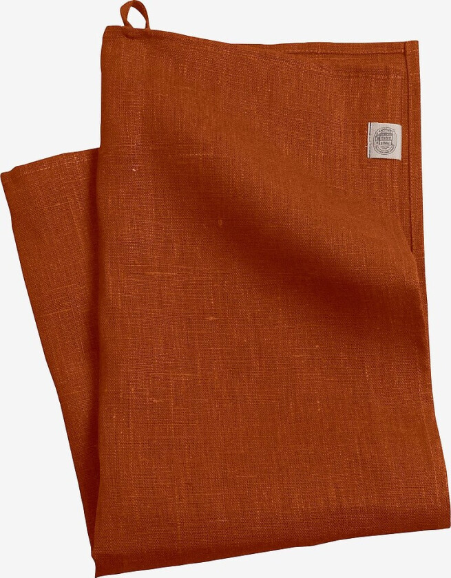 Håndkle Classic i manglet lin - Orange