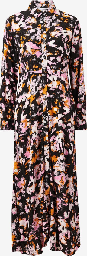 Maxikjole slfIrene LS Ankle Aop Shirt Dress - Svart