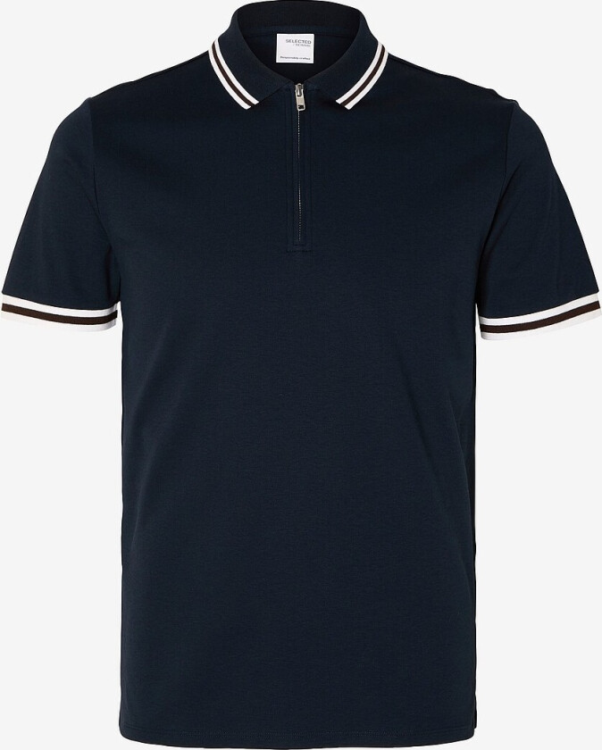 Pologenser slhSlim Toulouse Detail SS Polo - Blå