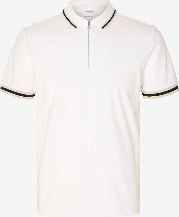 Pologenser slhSlim Toulouse Detail SS Polo - Hvit