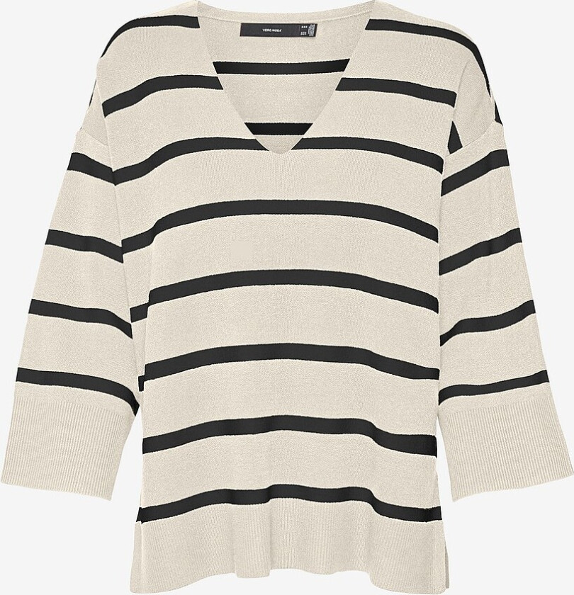 Genser vmSaba 3/4 V-neck Stripe Pullover - Beige