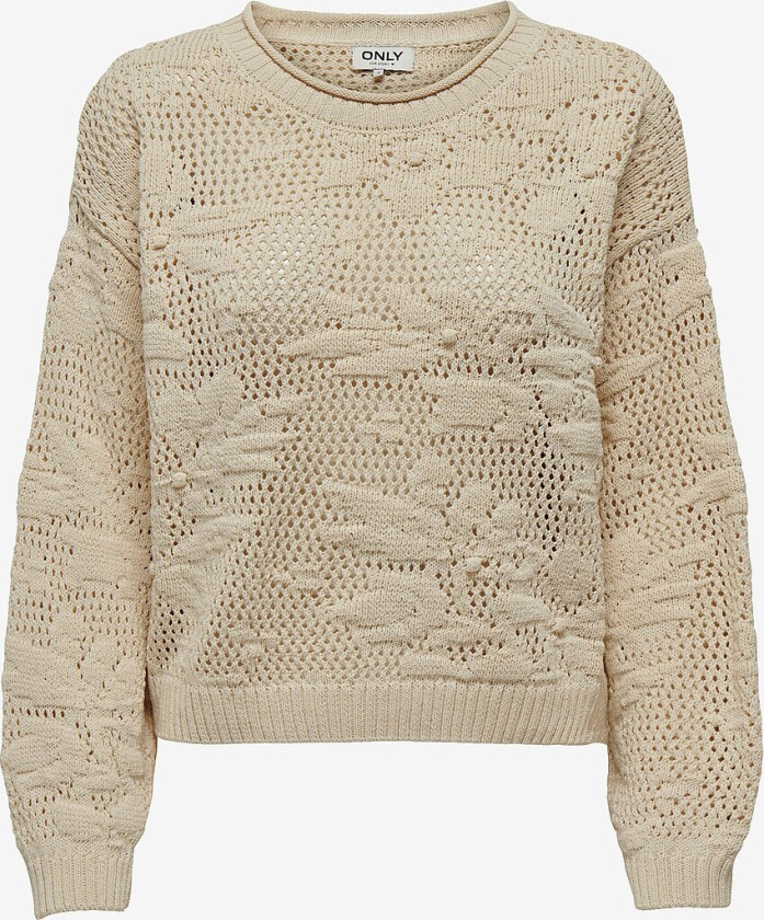 Genser onlCille Life LS Structure O-neck - Beige