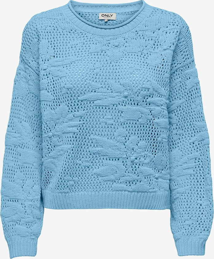 Genser onlCille Life LS Structure O-neck - Blå