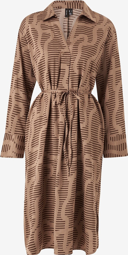 Kjole vmDaisy L/S V-neck Calf Dress Wvn - Brun