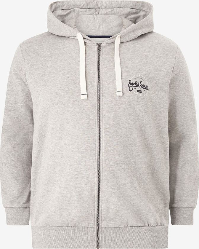 Hettegenser jjMikk Sweat Zip Hood Pls - Grå