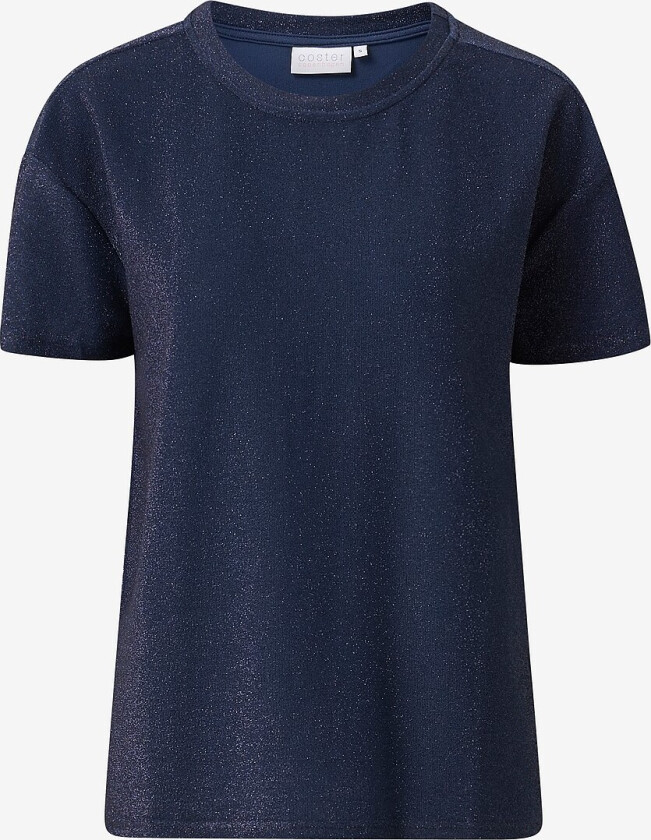 Topp Shimmer Tee in Lurex Jersey - Blå